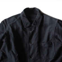 Load image into Gallery viewer, 1950's FRENCH BLACK MOLESKIN WORK JACKET (MEDIUM) MINT CONDITION