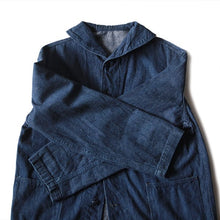 Load image into Gallery viewer, 1940's "USN" SHAWL DENIM JACKET (BIG SIZE ABOUT 46-48) MINT CONDITION