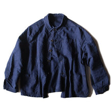 Load image into Gallery viewer, ~ 1940's "AUMOLINEL" FRENCH WORK INDIGO METIS JACKET (LARGE)