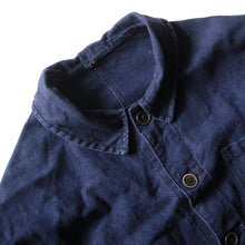 Load image into Gallery viewer, ~ 1940's "AUMOLINEL" FRENCH WORK INDIGO METIS JACKET (LARGE)