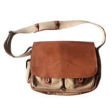 画像をギャラリービューアに読み込む, ORIGINAL "GHURKA" NO.93 SAFARI LEATHER × CANVAS SHOULDER BAG