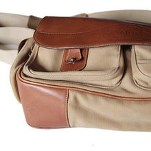画像をギャラリービューアに読み込む, ORIGINAL "GHURKA" NO.93 SAFARI LEATHER × CANVAS SHOULDER BAG