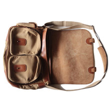 画像をギャラリービューアに読み込む, ORIGINAL "GHURKA" NO.93 SAFARI LEATHER × CANVAS SHOULDER BAG