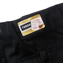 Load image into Gallery viewer, NOS 1960's "FARAH" BLACK SLIM FIT TAPERED SLACKS (W34)