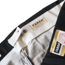 Load image into Gallery viewer, NOS 1960's "FARAH" BLACK SLIM FIT TAPERED SLACKS (W34)