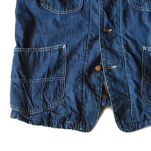 Load image into Gallery viewer, VINTAGE "LEE" 81-LJ DENIM CHORE JACKET (LARGE)