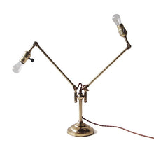 画像をギャラリービューアに読み込む, "FARIES" DOUBLE SWING ARM BRASS DESK LAMP