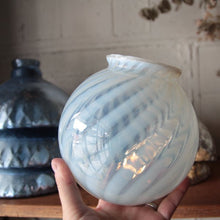 Load image into Gallery viewer, ANTIQUE OPEALESCENT SWIRL GLOBE GLASS SHADE