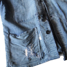 Load image into Gallery viewer, 1940's "MONT ST MICHEL" HOBO STYLE MOLESKIN JACKET WITH DIAMOND POCKET (MEDIUM)