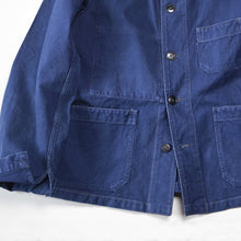 Load image into Gallery viewer, ~ 1940's FRENCH WORK INDIGO LINEN JACKET (MEDIUM)