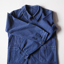 Load image into Gallery viewer, ~ 1940's FRENCH WORK INDIGO LINEN JACKET (MEDIUM)