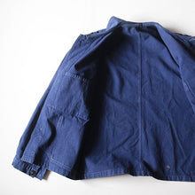 Load image into Gallery viewer, ~ 1940's FRENCH WORK INDIGO LINEN JACKET (MEDIUM)
