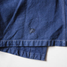 Load image into Gallery viewer, ~ 1940's FRENCH WORK INDIGO LINEN JACKET (MEDIUM)