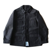 Load image into Gallery viewer, NOS 1950's ~ FRENCH WORK BLACK MOLESKIN JACKET (MEDIUM)