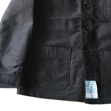 Load image into Gallery viewer, NOS 1950's ~ FRENCH WORK BLACK MOLESKIN JACKET (MEDIUM)