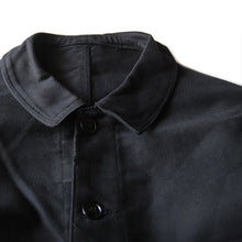 Load image into Gallery viewer, NOS 1950's ~ FRENCH WORK BLACK MOLESKIN JACKET (MEDIUM)