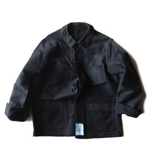 Load image into Gallery viewer, NOS 1950's ~ FRENCH WORK BLACK MOLESKIN JACKET (MEDIUM)