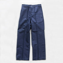 Load image into Gallery viewer, NOS 1950's FRENCH BLUE MOLESKIN WORK PANTS WITH METAL BUTTON (W32)