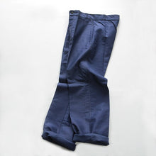 Load image into Gallery viewer, NOS 1950's FRENCH BLUE MOLESKIN WORK PANTS WITH METAL BUTTON (W32)