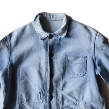 Load image into Gallery viewer, 1950's "LE MONT ST MICHEL" FADED BLUE MOLESKIN JACKET (LARGE)