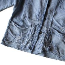 Load image into Gallery viewer, 1950's "LE MONT ST MICHEL" FADED BLUE MOLESKIN JACKET (LARGE)