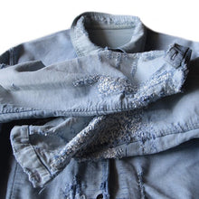 Load image into Gallery viewer, 1950's "LE MONT ST MICHEL" FADED BLUE MOLESKIN JACKET (LARGE)