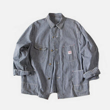 Load image into Gallery viewer, 1940's "TEST" HICKORY STRIPE WORK COVERALL (LARGE) MINT CONDIION