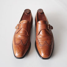Load image into Gallery viewer, OLD "CROCKETT & JONES" MONK STRAP WING TIP LEATHER SHOES (SIZE 9)