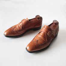 Load image into Gallery viewer, OLD "CROCKETT & JONES" MONK STRAP WING TIP LEATHER SHOES (SIZE 9)