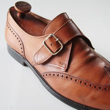 Load image into Gallery viewer, OLD "CROCKETT & JONES" MONK STRAP WING TIP LEATHER SHOES (SIZE 9)