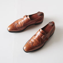 Load image into Gallery viewer, OLD "CROCKETT & JONES" MONK STRAP WING TIP LEATHER SHOES (SIZE 9)