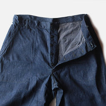 Load image into Gallery viewer, 1940's "USNAVY" DENIM TROUSER WITH BACK STENCIL (W34.5) MINT CONDITION