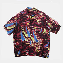 Load image into Gallery viewer, 1950's "MCGREGOR" SURF PRINTED RAYON ALOHA SHIRT (ML)