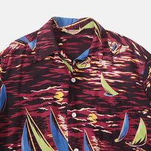 Load image into Gallery viewer, 1950's "MCGREGOR" SURF PRINTED RAYON ALOHA SHIRT (ML)
