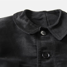 Load image into Gallery viewer, NOS 1950's ~ FRENCH WORK BLACK MOLESKIN JACKET (LARGE)