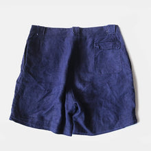 Load image into Gallery viewer, 1940's FRENCH INDIGO LINEN SHORTS (W34)