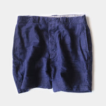 Load image into Gallery viewer, 1940's FRENCH INDIGO LINEN SHORTS (W34)