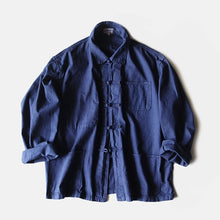 Load image into Gallery viewer, ~ 1980's FRENCH CHINA INDIGO COTTON SHIRT (64 X-LARGE) MINT CONDITION