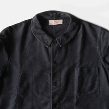 Load image into Gallery viewer, 1950's ~ "LE MONT SAINT MARTIN" BLACK MOLESKIN WORK JACKET (50 LARGE)