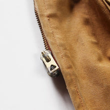 Load image into Gallery viewer, 1950's "LES TOILES DES FLANDRES" BELT STYLE BROWN DUCK HUNTING JACKET (48 MEDIUM)