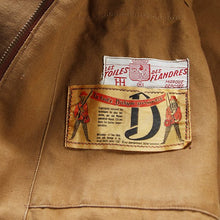 Load image into Gallery viewer, 1950's "LES TOILES DES FLANDRES" BELT STYLE BROWN DUCK HUNTING JACKET (48 MEDIUM)
