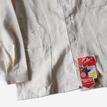 Load image into Gallery viewer, NOS 1950's FRENCH WORK COTTON HBT JACKET (LARGE) WITH V POCKET