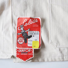 Load image into Gallery viewer, NOS 1950's FRENCH WORK COTTON HBT JACKET (LARGE) WITH V POCKET