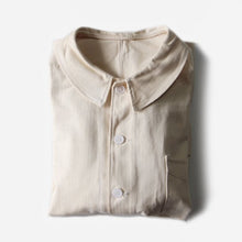 Load image into Gallery viewer, NOS 1950's FRENCH WORK COTTON HBT JACKET (LARGE) WITH V POCKET
