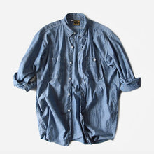 Load image into Gallery viewer, ~ 1960's "DEE CEE" BLUE COTTON CHAMBRAY (16) ONE WASH