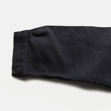 Load image into Gallery viewer, 1950's "LE MONT SAINT MICHEL" BLACK MOLE SKIN WORK JACKET WITH V POCKET (LARGE)