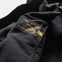 Load image into Gallery viewer, 1950's "LE MONT SAINT MICHEL" BLACK MOLE SKIN WORK JACKET WITH V POCKET (LARGE)