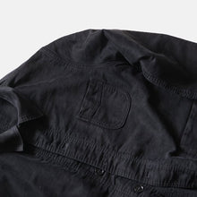 Load image into Gallery viewer, 1950's "LE MONT SAINT MICHEL" BLACK MOLE SKIN WORK JACKET WITH V POCKET (LARGE)