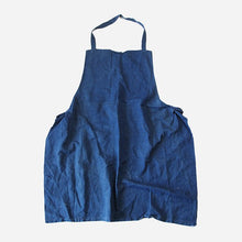 Load image into Gallery viewer, ANTIQUE FRENCH INDIGO LINEN WORK APLON