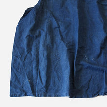 Load image into Gallery viewer, ANTIQUE FRENCH INDIGO LINEN WORK APLON